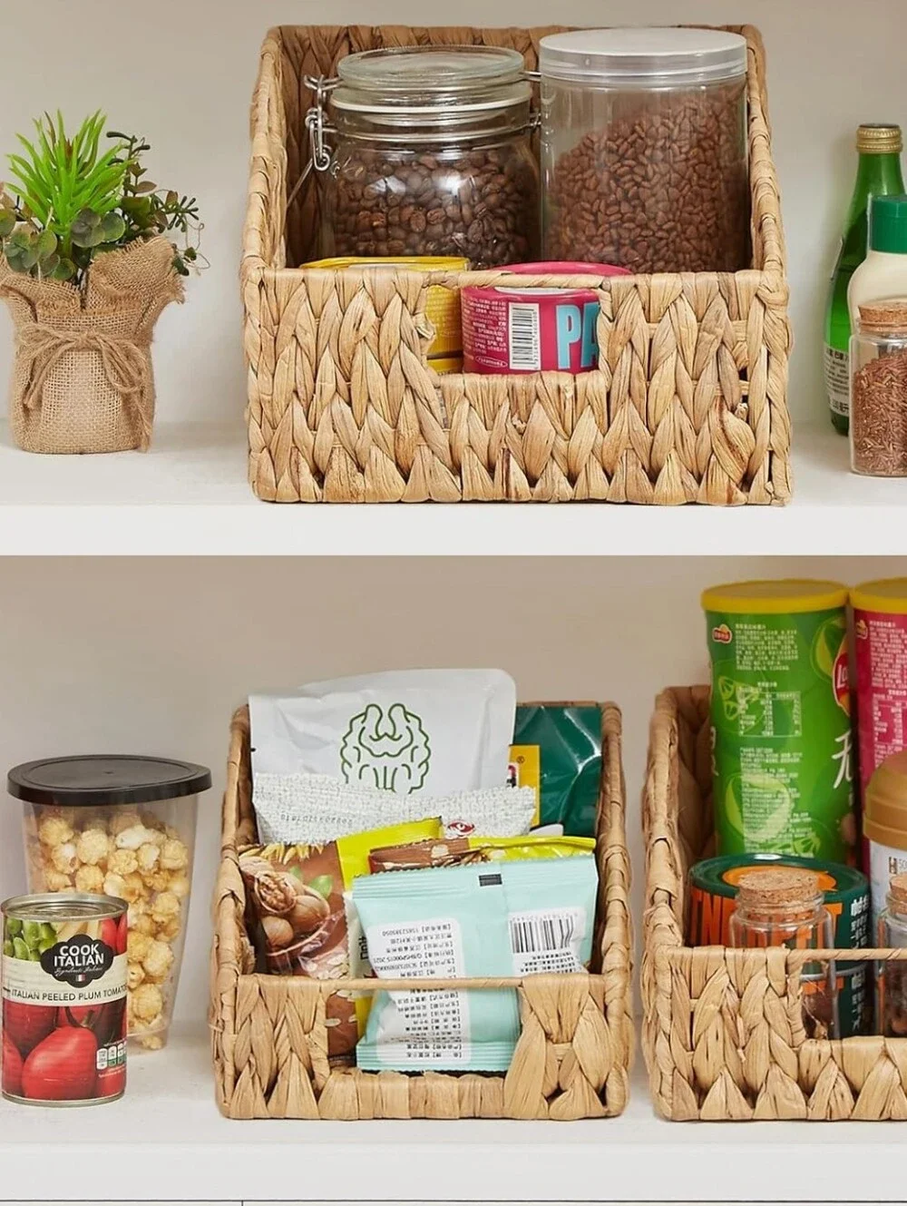 New Handwoven Water Hyacinth Storage Basket
